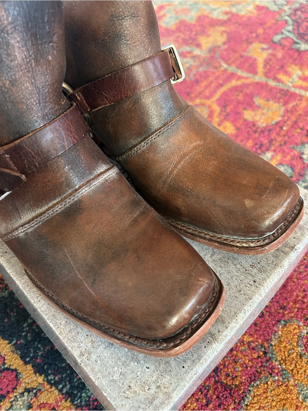 Freebird by Steven | Women's Brown Leather Truce Back Zip Harness Ankle Boots 8 - Picture 6 of 16